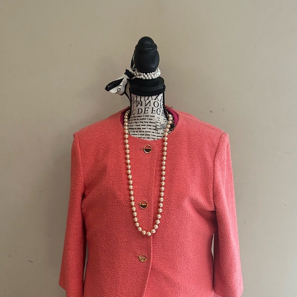NWT St John’s Suit Jacket. Beautiful coral color with gold buttons - Picture 2 of 3